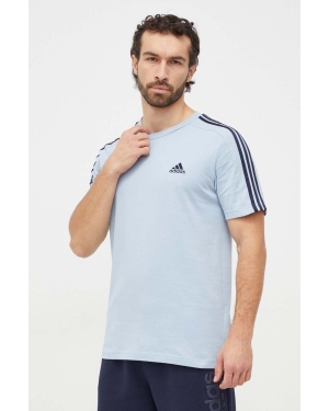 adidas t-shirt bawełniany męski kolor niebieski z aplikacją IS1332