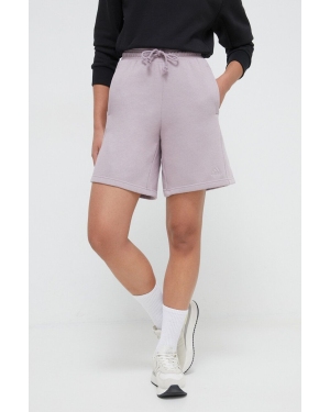 adidas szorty damskie kolor fioletowy gładkie high waist