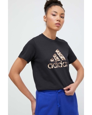 adidas t-shirt bawełniany damski kolor czarny IT1425