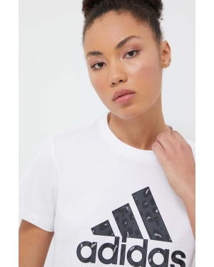 adidas t-shirt bawełniany damski kolor biały IV9378