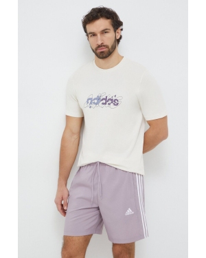 adidas t-shirt bawełniany męski kolor beżowy z nadrukiem IM8310
