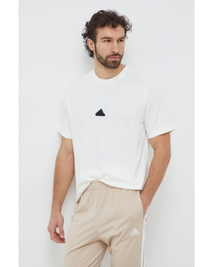 adidas t-shirt ZNE męski kolor beżowy gładki IN7097