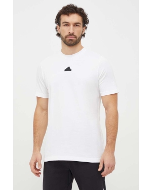 adidas t-shirt bawełniany męski kolor biały z nadrukiem IS2854