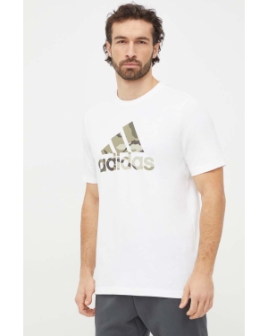 adidas t-shirt bawełniany męski kolor biały z nadrukiem IN6472
