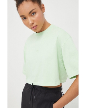 adidas t-shirt bawełniany damski kolor zielony IR8871