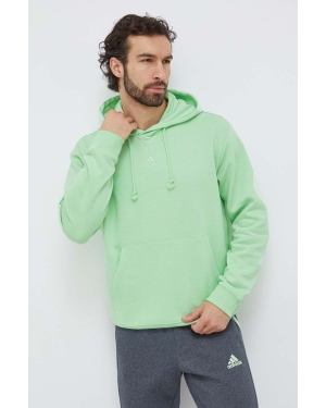 adidas bluza męska kolor zielony z kapturem gładka