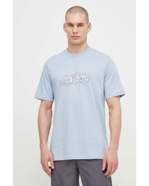 adidas t-shirt bawełniany męski kolor niebieski z nadrukiem IS2867