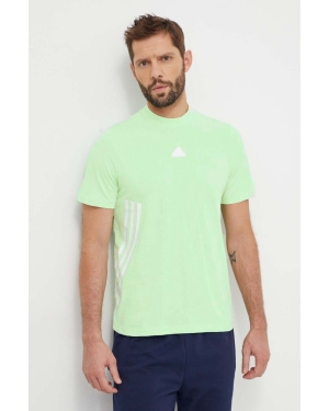 adidas t-shirt bawełniany kolor zielony z nadrukiem IX5193
