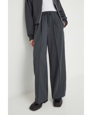 American Vintage spodnie damskie kolor szary szerokie high waist