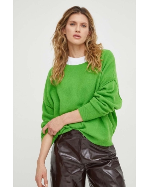 American Vintage sweter z domieszką wełny damski kolor zielony lekki