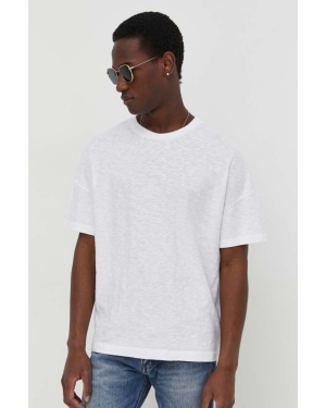 American Vintage t-shirt bawełniany męski kolor biały gładki