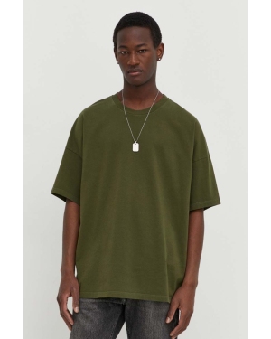 American Vintage t-shirt bawełniany męski kolor zielony gładki