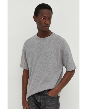 American Vintage t-shirt bawełniany męski kolor szary melanżowy