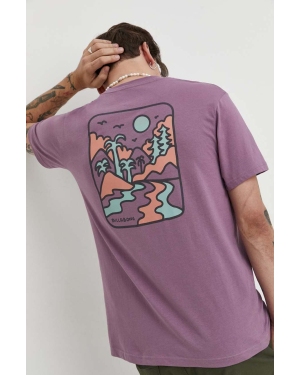Billabong t-shirt bawełniany BILLABONG X ADVENTURE DIVISION męski kolor fioletowy z nadrukiem ABYZT02303