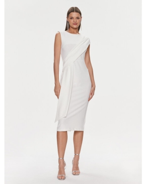 Rinascimento Sukienka koktajlowa CFC0019379002 Biały Regular Fit