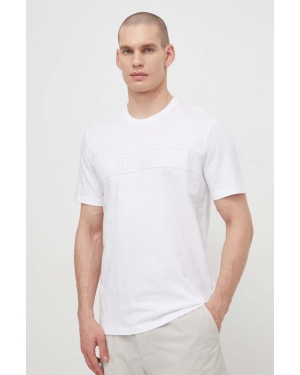 BOSS t-shirt bawełniany męski kolor biały z aplikacją 50511049