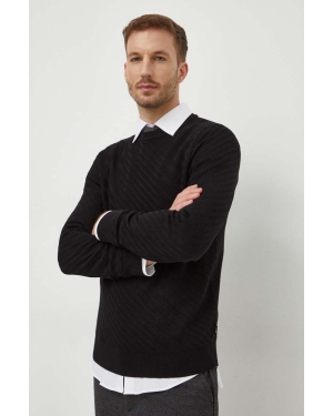 BOSS sweter wełniany męski kolor czarny lekki 50506035