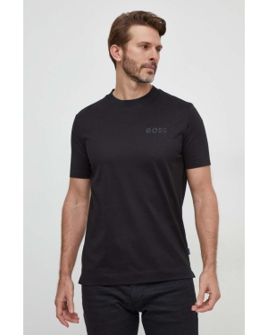 BOSS t-shirt bawełniany męski kolor czarny gładki 50504557