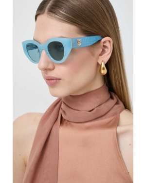Burberry okulary przeciwsłoneczne damskie kolor niebieski