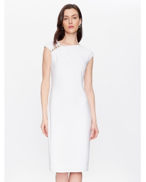 Lauren Ralph Lauren Sukienka koktajlowa 253898713001 Biały Slim Fit