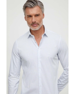 Calvin Klein koszula męska kolor biały slim z kołnierzykiem klasycznym