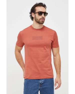 Calvin Klein t-shirt bawełniany męski kolor pomarańczowy z aplikacją