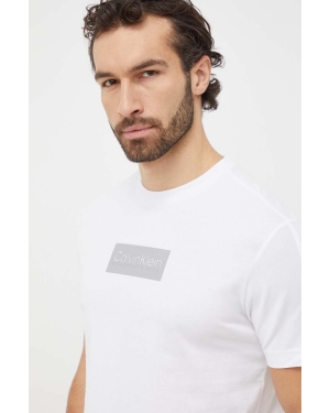 Calvin Klein t-shirt bawełniany męski kolor biały z aplikacją