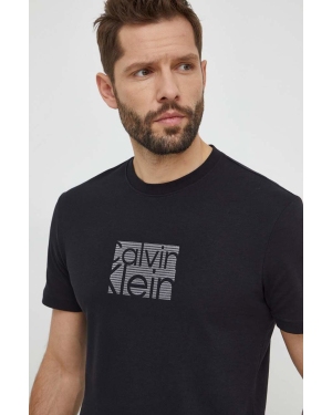 Calvin Klein t-shirt bawełniany męski kolor czarny z aplikacją