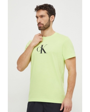 Calvin Klein t-shirt bawełniany męski kolor zielony z nadrukiem