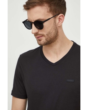 Calvin Klein t-shirt bawełniany męski kolor czarny gładki