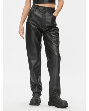 Tommy Jeans Spodnie z imitacji skóry Julie DW0DW16945 Czarny Straight Fit