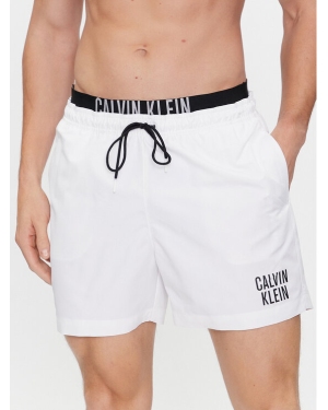 Calvin Klein Swimwear Szorty kąpielowe Medium Double Wb-Nos KM0KM00740 Biały Regular Fit