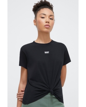 Dkny t-shirt bawełniany damski kolor czarny