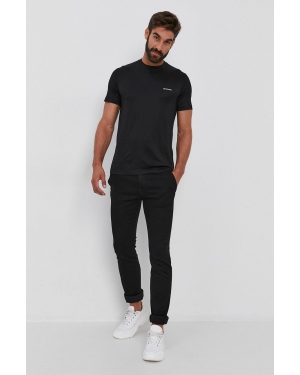 Emporio Armani t-shirt męski kolor czarny gładki