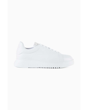Emporio Armani sneakersy skórzane kolor biały X4X264 XF768 00001