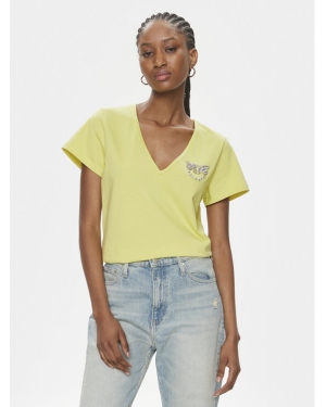 Pinko T-Shirt 100372 A1R7 Żółty Regular Fit
