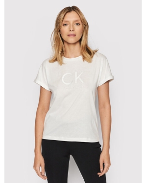 Calvin Klein T-Shirt Embroidered Turn-Up K20K203460 Biały Relaxed Fit