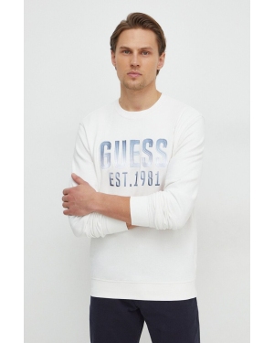 Guess bluza BEAU męska kolor biały z aplikacją M4RQ08 KBK32