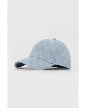 Guess czapka z daszkiem kolor niebieski wzorzysta AW5090 COT01