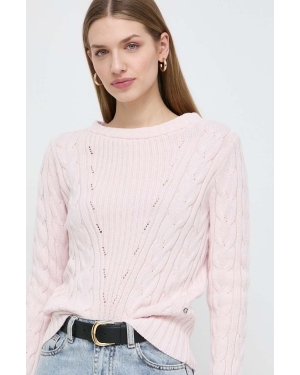 Guess sweter damski kolor różowy