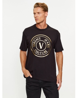 Versace Jeans Couture T-Shirt 75GAHT05 Czarny Regular Fit