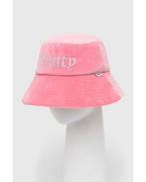 Juicy Couture kapelusz welurowy kolor różowy
