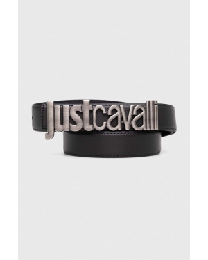 Just Cavalli pasek skórzany męski kolor czarny