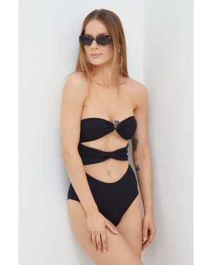 Karl Lagerfeld jednoczęściowy strój kąpielowy kolor czarny usztywniona miseczka