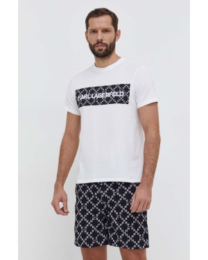Karl Lagerfeld piżama męska kolor biały wzorzysta