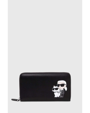 Karl Lagerfeld portfel skórzany damski kolor czarny