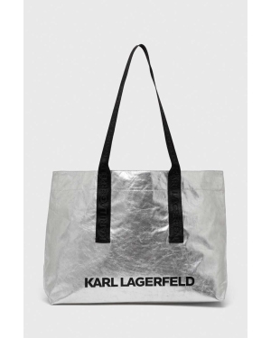 Karl Lagerfeld torebka bawełniana kolor srebrny