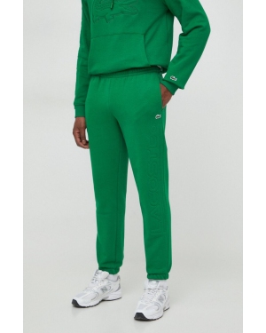 Lacoste spodnie dresowe kolor zielony z aplikacją