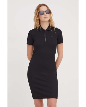 Lacoste sukienka kolor czarny mini dopasowana
