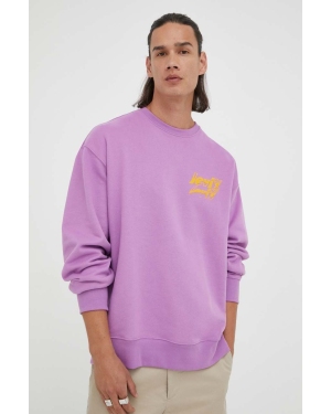 Levi's bluza bawełniana męska kolor fioletowy z nadrukiem